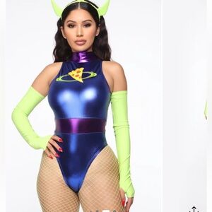 Fashion Nova Ooooh The Claw Blue Costume One Piece